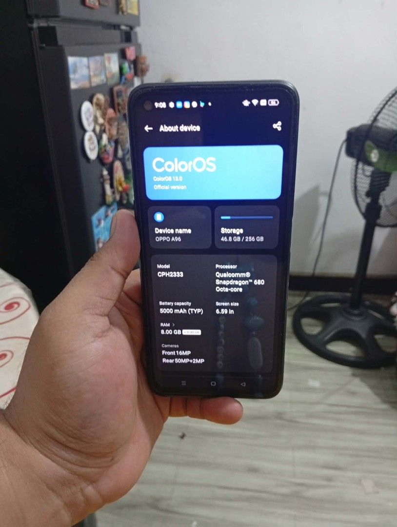 Oppo A96 8+8/256GB (Category: Other Gadgets) located in Manila. Submitted by anjiegadgets (Listing ID 1469781484, Image 2). Description: 4k Oppo A96 8+8/256GB Lady Owned No issue No repair good condition Gagamitin nalang Malinaw Bothcam Malakas Speaker Inclusion Case Unit Only Loc Sta Quiteria South Caloocan Pwede meetup..