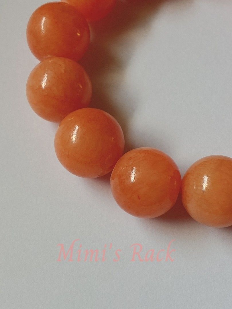 Orange Calcite Natural Stone Bracelet (Category: Bracelets) located in Taguig. Submitted by mimisrack (Listing ID 1469764117, Image 3). Description: 🧡☀️ Happiness & Positivity — symbolizes joy, optimism, and uplifting energy. 🔥 Motivation & Creativity — traditionally associated with inspiration, enthusiasm, and fresh ideas. 💪 Confidence & Courage — represents self-belief, determination, and personal empowerment. 💰 Abundance & Prosperity — sym