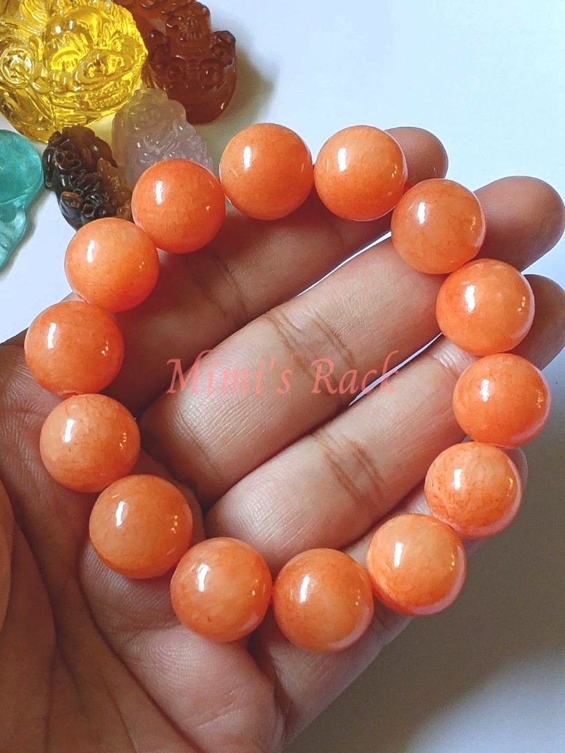 Orange Calcite Natural Stone Bracelet (Category: Bracelets) located in Taguig. Submitted by mimisrack (Listing ID 1469764117, Image 1). Description: 🧡☀️ Happiness & Positivity — symbolizes joy, optimism, and uplifting energy. 🔥 Motivation & Creativity — traditionally associated with inspiration, enthusiasm, and fresh ideas. 💪 Confidence & Courage — represents self-belief, determination, and personal empowerment. 💰 Abundance & Prosperity — sym