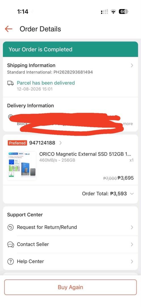 ORICO K5 Plus Magnetic Portable External SSD 256GB (Category: Hard Disks & Thumbdrives) located in Tiwi. Submitted by liamjie (Listing ID 1469808189, Image 2). Description: - Model: ORICO K5 Plus External Portable SSD - Capacity: 256GB - Color: Gray Aluminum Finish - Speed: Up to 480 MB/s via Type-C - Special Feature: Magnetic design tailored for iPhone 15 series and newer - Condition: Like new (tested once, working perfectly) - Inclusions: Origi