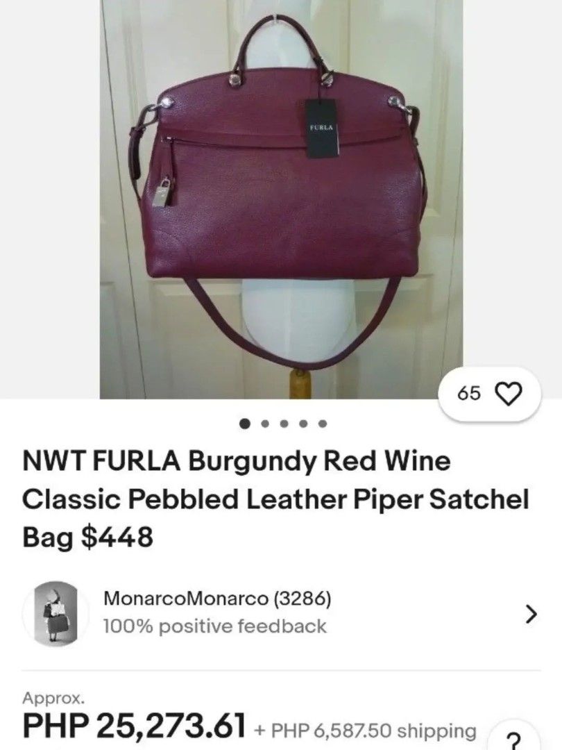 Original FURLA 2way (Category: Shoulder Bags) located in Cabuyao City. Submitted by secondhand.shop.ph (Listing ID 1469925063, Image 2). Description: Sale❗️Sale❗️Sale❗️ ₱ 3,899 Original FURLA Brand-new w/ tag Magenta Large Pure genuine leather Flawless 📌First to pay!.