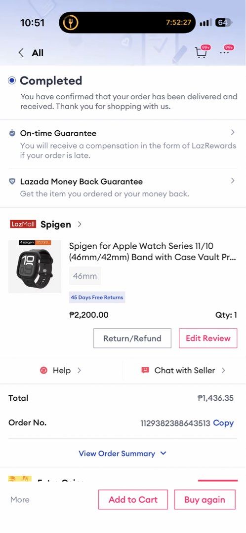 Original Spigen 46MM Band with Case Pro Vault (Category: Wearables & Smart Watches) located in Quezon City. Submitted by jndr1984 (Listing ID 1469904284, Image 2). Description: Used for a week only Price Posted fix No Box .