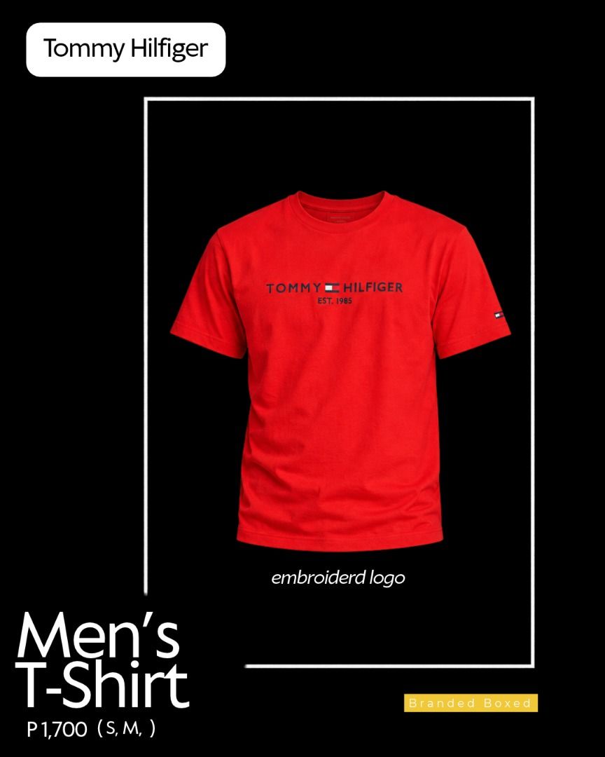 ORIGINAL TOMMY HILFIGER MENS TSHIRT (Category: Tshirts & Polo Shirts ) located in Kalibo. Submitted by brandedboxedph (Listing ID 1387695319, Image 1). Description: ✨ Authentic Tommy Hilfiger Mens T-Shirt – straight from Canada ✔ 100% Original, High-Quality Fabric ✔ Comfortable & breathable – perfect for daily wear ✔ Classic fit for men ✔ Available in sizes: S / M / L / ✔ Color: Red (black logo) Small ✔ Color: Red(white logo) Medium ✔ Color: whit