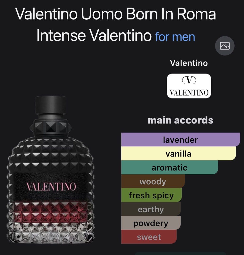 Original Valentino BIR Uomo Intense 10ml. (Category: Fragrance & Deodorants) located in Quezon City. Submitted by docshop.orig (Listing ID 1469796283, Image 2). Description: .