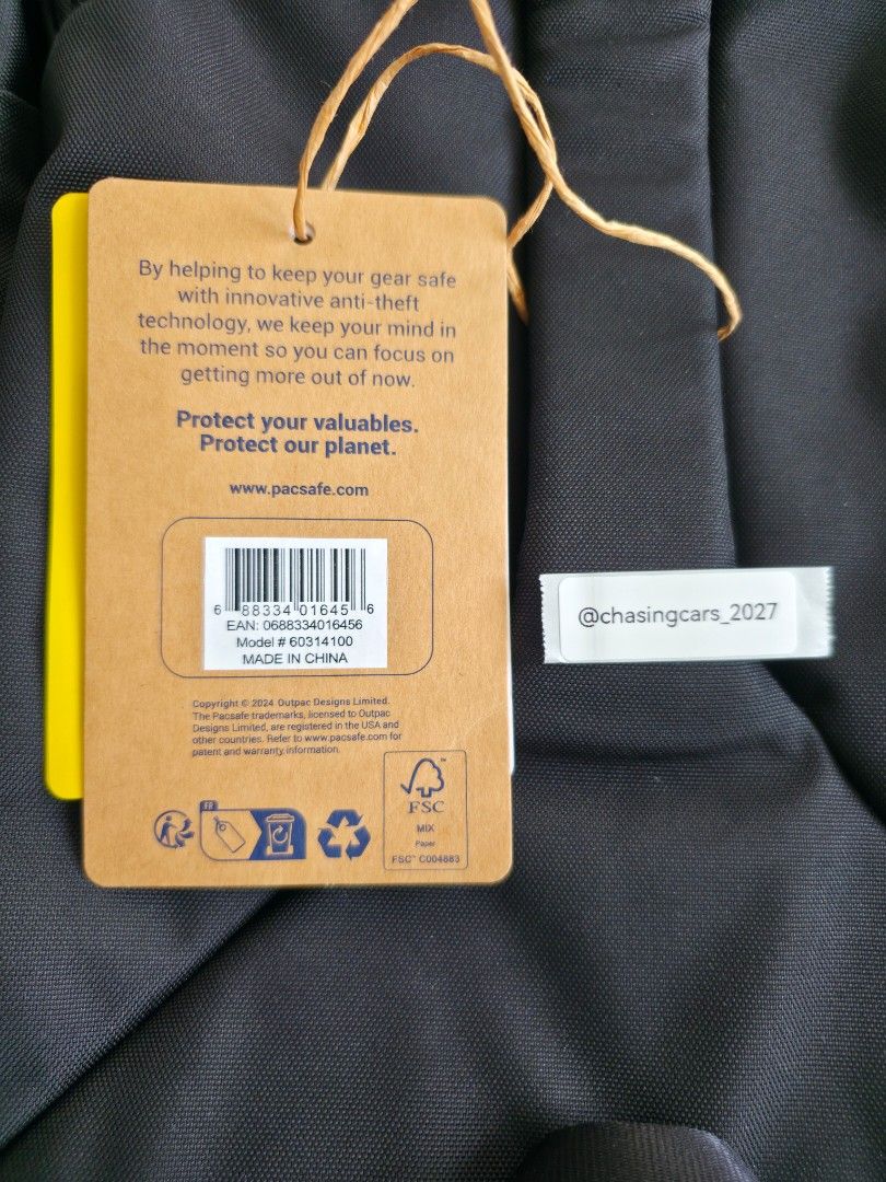 Pacsafe EXP28 Anti-Theft Backpack Model 60314100 (Category: Backpacks) located in Paranaque City. Submitted by chasingcars_2027 (Listing ID 1469773940, Image 3). Description: ​🎒 Pacsafe EXP 28L Anti-Theft Backpack (Mint Condition w/ Hangtags) ​Selling my Pacsafe EXP 28L Anti-Theft Backpack. Purchased recently and used only ONCE for a quick local trip. It is practically brand new and still comes complete with its original Pacsafe hangtags attache