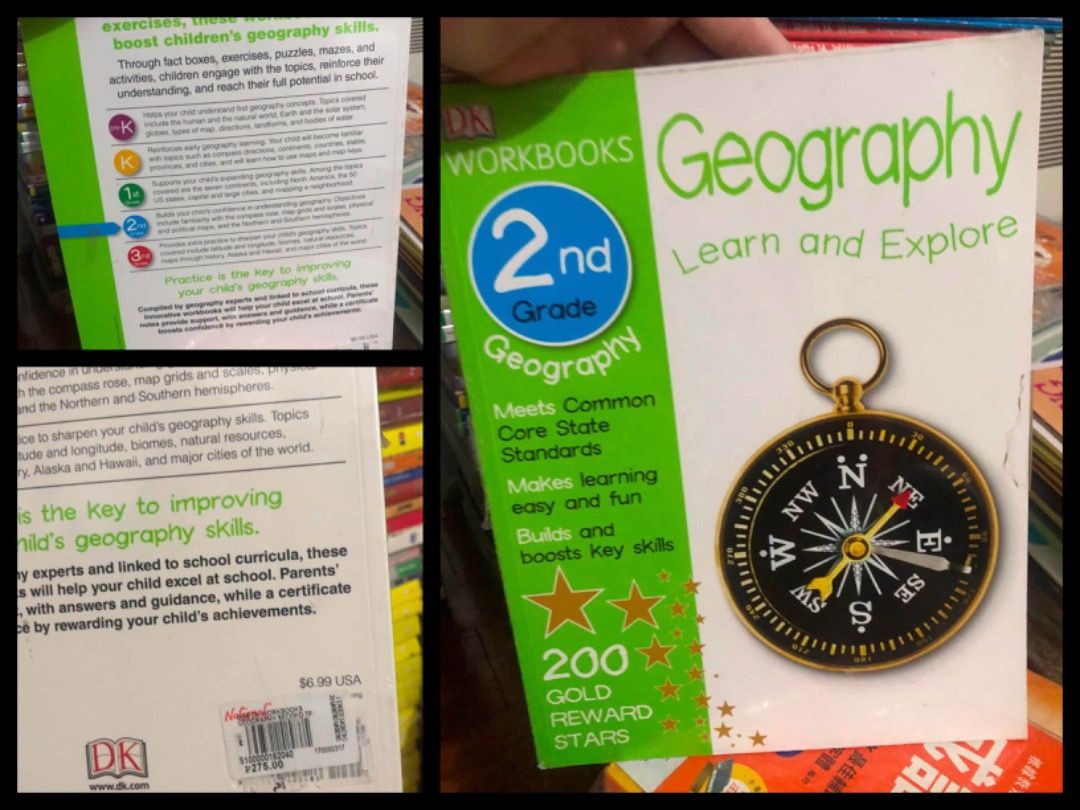 [PB] Grade 2 - DK Workbooks: Geography, Second Grade: Learn and Explore book (Category: Children's Books) located in San Juan City. Submitted by ttanmien (Listing ID 1469764259, Image 1). Description: ⚜️✨⚜️✨⚜️✨⚜️✨⚜️✨⚜️ 💁🏻‍♀️SELLING PRICE: ₱100 Original Price: Around ₱275 💁🏻‍♀️Book Genre: NonFiction, Children's Nonfiction, Workbook/Assessment, Educational Activity Book, Early Childhood Education (ECE) 💁🏻‍♀️Book insight: • Key Topics: Map rea