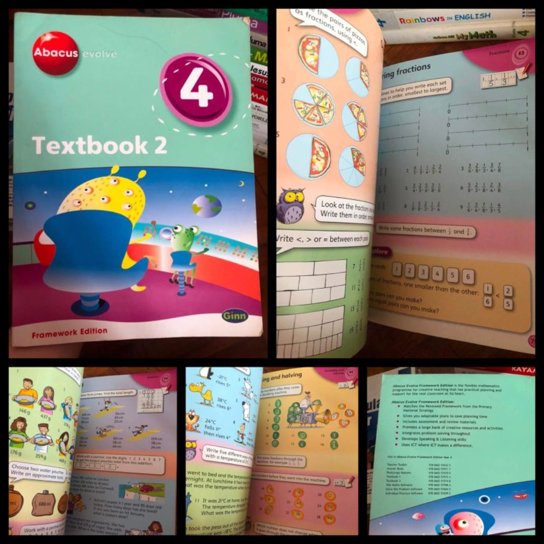 [PB] Grade 4 - Abacus Evolve Year 4 Textbook 2 (Framework Edition) (Category: Assessment Books) located in San Juan City. Submitted by ttanmien (Listing ID 1469889289, Image 1). Description: ⚜️✨⚜️✨⚜️✨⚜️✨⚜️✨⚜️ 💁🏻‍♀️SELLING PRICE: ₱200 Original Price: Around ₱800 💁🏻‍♀️Book Genre: NonFiction, Children's Nonfiction, Workbook/Assessment, Educational Activity Book, Early Childhood Education (ECE) 💁🏻‍♀️Book insight: Topics Covered: Fractions,Compa