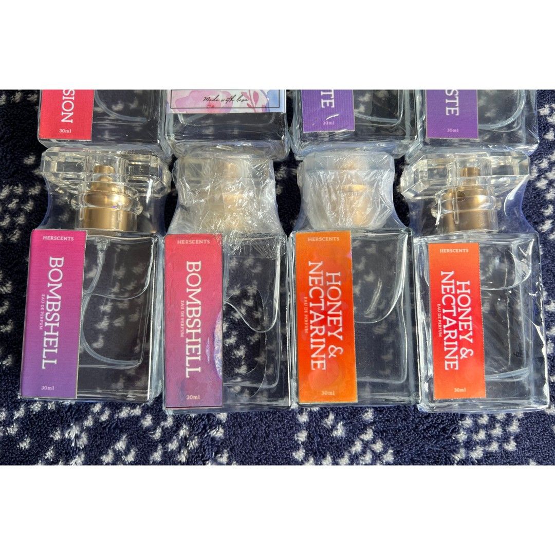 Perfume 30ml (Category: Fragrance & Deodorants) located in Quezon City. Submitted by all_items_50_each (Listing ID 1469773830, Image 3). Description: Perfume 30ml Scent: 50/Each Amethyste - 2 PCs available Bombshell - 2 PCs available Enchanted - sold. Honey & Nectarine - 2 PCs available Pink Obsession - sold. New, sealed Bought online 💲ALL ITEMS 50 each 💰MOP: GCash ➕Add shipping fee ❌NO rush shipping, meet up, haggling ✔️for rush, use grab/lala