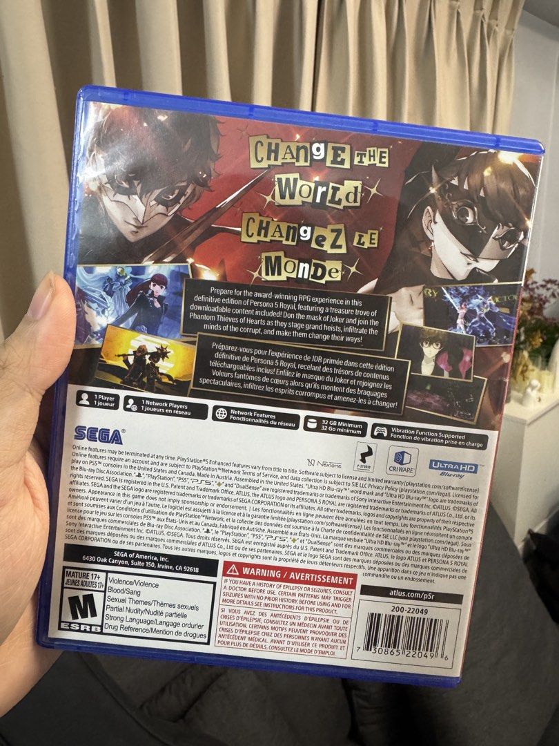 Persona 5 Royal PS5 CD (Category: PlayStation) located in Pasig City. Submitted by robbiseraphin (Listing ID 1469869790, Image 2). Description: 🎮 Selling: Persona 5 Royal Ps5 CD 💰 For only 1,000 php! —————— 📱PM me if you have any questions .
