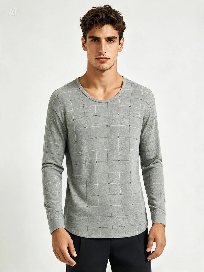 PIERRE CARDIN (Category: Tshirts & Polo Shirts ) located in Davao. Submitted by sart0ria85 (Listing ID 1469778698, Image 2). Description: A pearl gray pullover with tiny geometric line patterns. 67%COTTON 33%POLYESTER MADE IN KOREA 🇰🇷 MEDIUM. Size 6 EXCELLENT CONDITION (90/100).