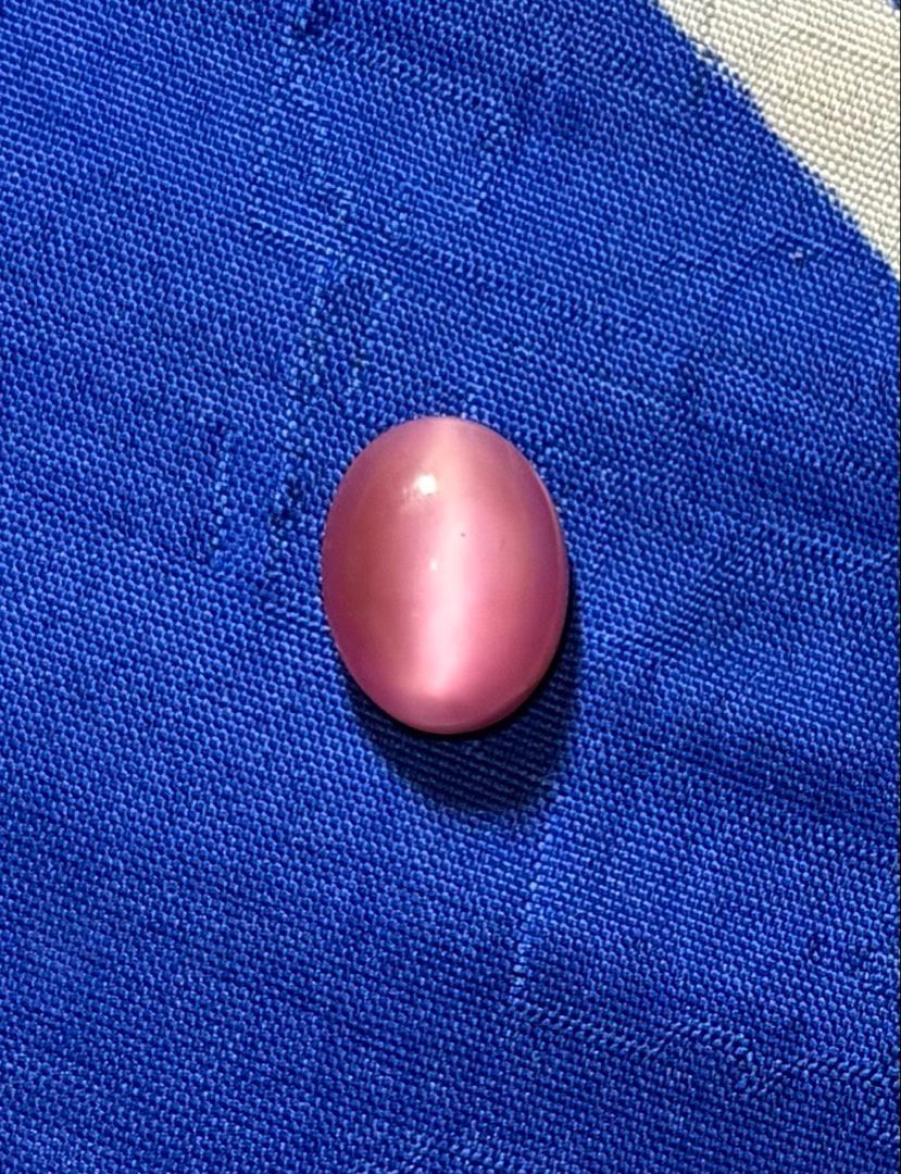 Pink Cat's Eye Cabochon Gemstone Oval (Category: Precious Stones) located in Quezon City. Submitted by garagesale2026 (Listing ID 1469827598, Image 1). Description: - Unmounted loose stone, ideal for custom jewelry making or wire wrapping - Brand new and ready for your creative projects.