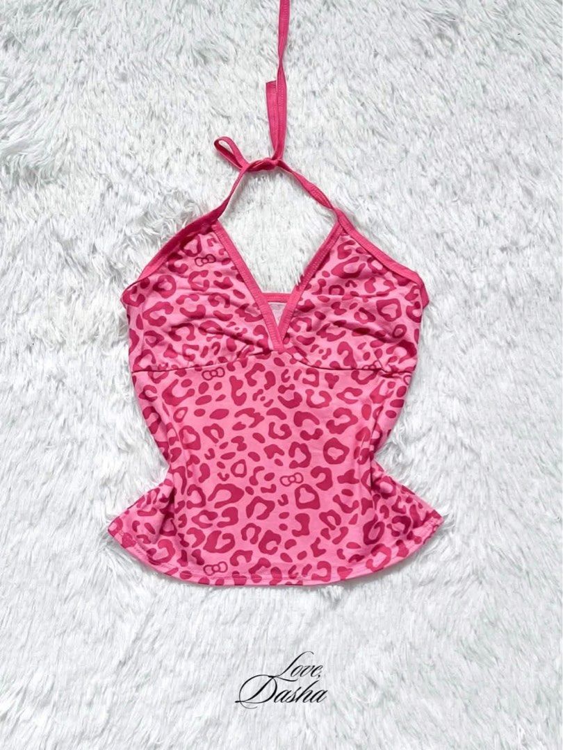 Pink Leopard Print Halter Top with Bow Accents (Category: Sleeveless) located in Manila. Submitted by lovedasha.ph (Listing ID 1469826784, Image 1). Description: • Payment First • All items are on-hand & brandnew MOD: ꩜ Pick up and Meet up (Sunshime Ville, Sm Trece & LPU) ꩜ Lalamove & JnT (Self Booking) ⚲ Location: Sunshine Ville, Cabuco, Trece Martires City, Cavite, PH..