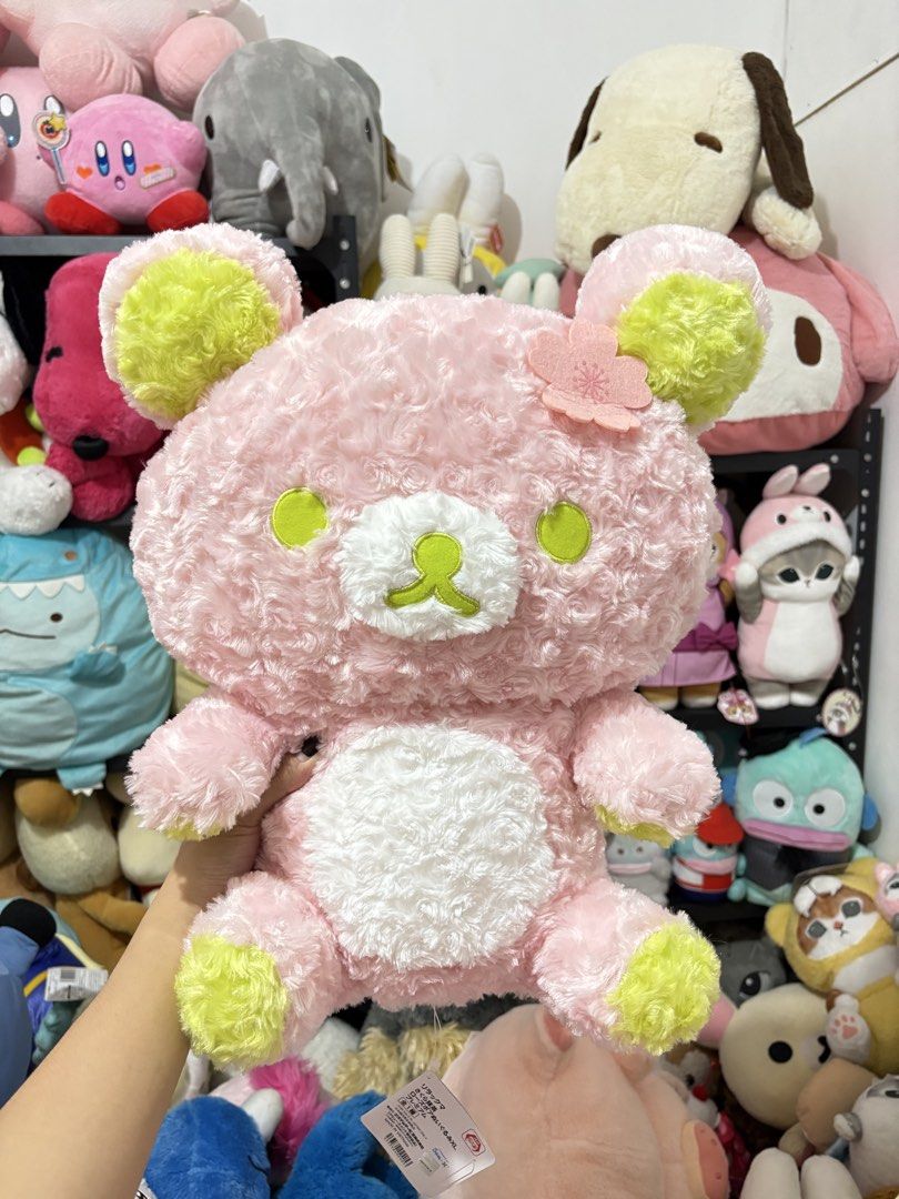 Pink Sakura Rilakkuma Plush Korilakkuma (Category: Plushies & Soft Toys) located in Manila. Submitted by ishiesoftieshaven (Listing ID 1469823687, Image 1). Description: New Batch Plushies, mga sis! ✨ Super cute Japan mix plushies — perfect pang display, pang gift, or pang collection! 🎀💗 DM to order 💌 Payment first 🏠 Las Piñas City 🛵 Lalamove | SPX courier.