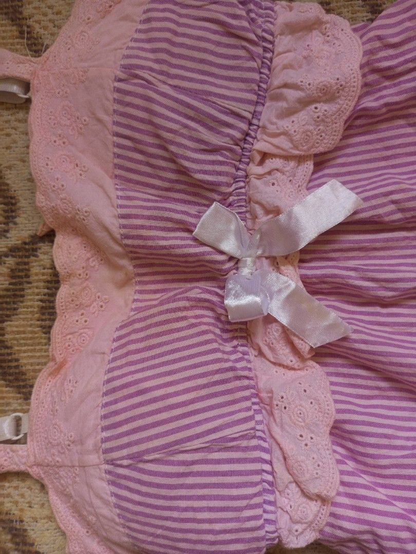 pink striped babydoll top (Category: Sleeveless) located in San Pedro. Submitted by vishavriksha (Listing ID 1469893608, Image 2). Description: 𝗺𝗶𝗻𝗲 : ₱189 ‎𝗴𝗿𝗮𝗯 : ₱239 ‎𝗹𝗼𝗰𝗸 : ₱339 (au) ‎ ‎ ‎༝ size xs to small ‎༝ padded.