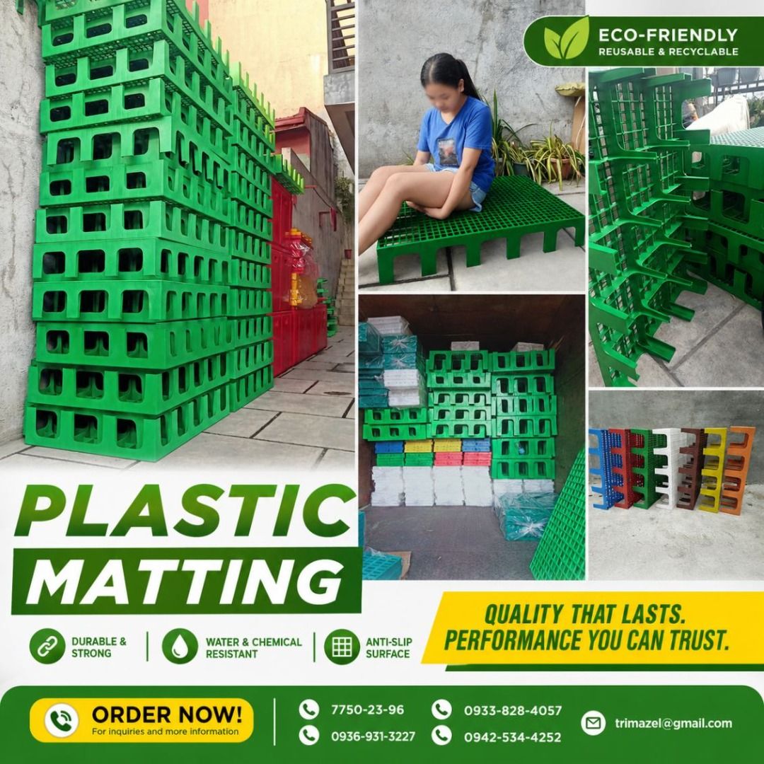 plastic matting (Category: Home Improvement Tools & Accessories) located in Quezon City. Submitted by irishbayaban20 (Listing ID 1469801152, Image 2). Description: ✅ Guaranteed lowest price ✅ Quality products ✅ 100% LEGIT TRUSTED SUPPLIER! ✅ With Complete Legal Documents ✅ BIR Registered We Supply All Kinds Of PPE Supplies, Raincoat, Hard Hat, Cooler Box, Plastic Trash Bin, Road Barriers, Kayak Boats, Crystal Kayak, Traffic Cone, T-Bollards & All