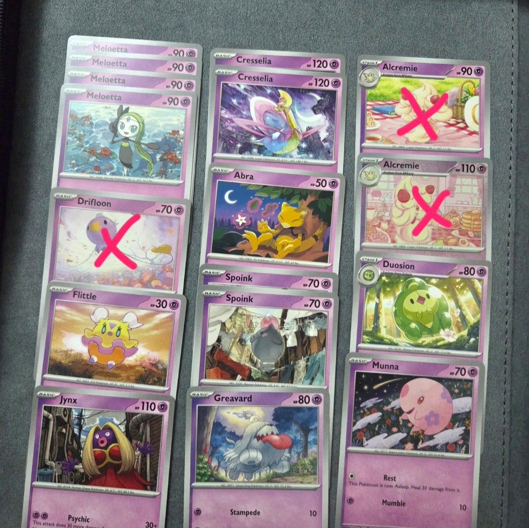 Pokemon Cutemon Psychic (Category: Raw Singles) located in Taguig. Submitted by aeri______99 (Listing ID 1468818307, Image 1). Description: ⋆ 10 php each ⋆ 100php for 11pcs (you may check other C/UC listings) ⋆ These are well taken care of 🩷 bulk from my personal rips ⋆ Alcremie 65 is rev holo (3rd pic lower right) ⋆ The rest are C/UC. ⋆ No packaging fee. I'll ship with reused sleeves, toploaders, and box. sold: alcremie, alcremie rev, drifloon 