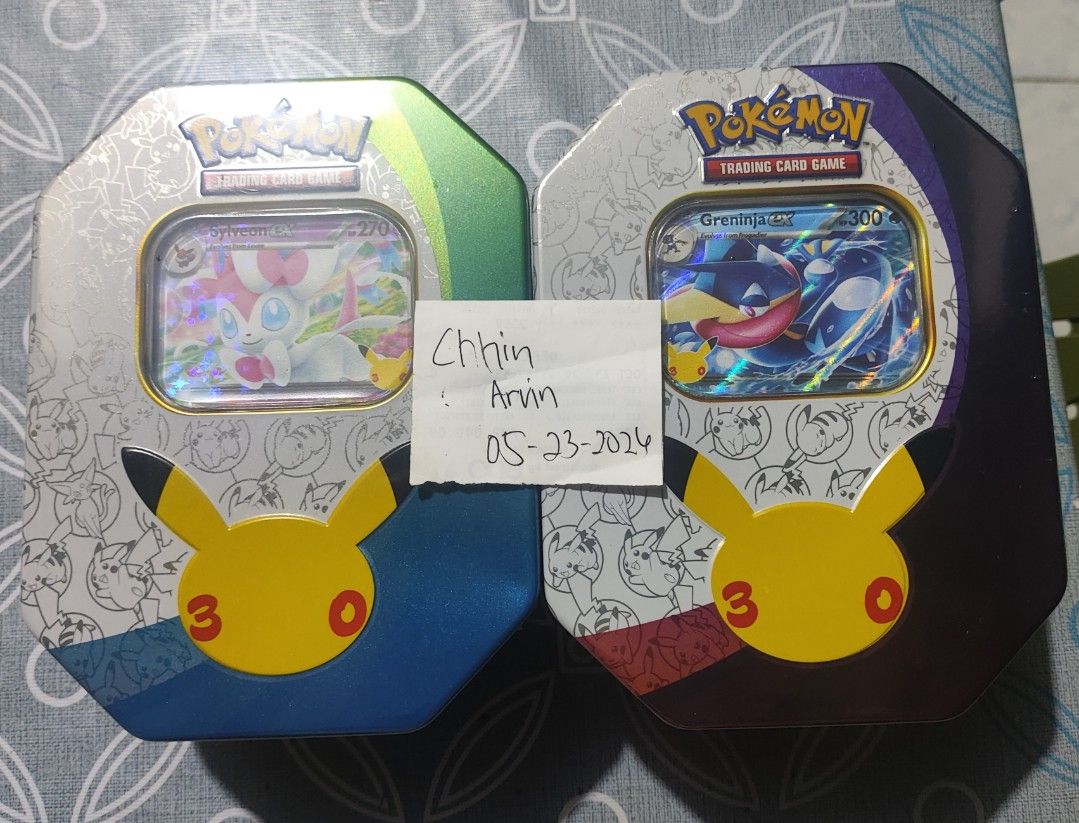 Pokémon 30th Celebrations EX Tins (Category: Card Boxes & Cases) located in Marikina City. Submitted by chhin_arvin (Listing ID 1469912942, Image 1). Description: Selling Pokemon 30th Anniversary EX TIns For 4500 each Nego for take all MOP: Cash/Gcash/Gotyme/CIMB Location Marikina/Cubao/Megamall/GH Mall .