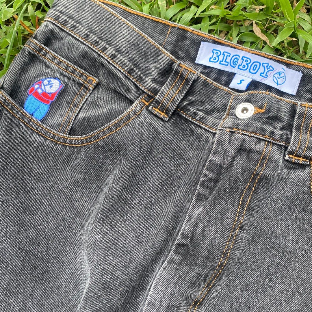 Polar Skate Co Big Boy Jeans (Category: Jeans) located in Butuan. Submitted by gardenofjayden (Listing ID 1469803580, Image 2). Description: - Brand/Model: Polar Skate Co Big Boy Jeans - Color: Washed Black with contrast orange stitching - Size: Small - Fit: Baggy silhouette - Details: Iconic embroidered character on coin pocket, blue woven waist patch - Material: 100% cotton, made in Poland - Condition: Brand new / Excellent (ready to ship).