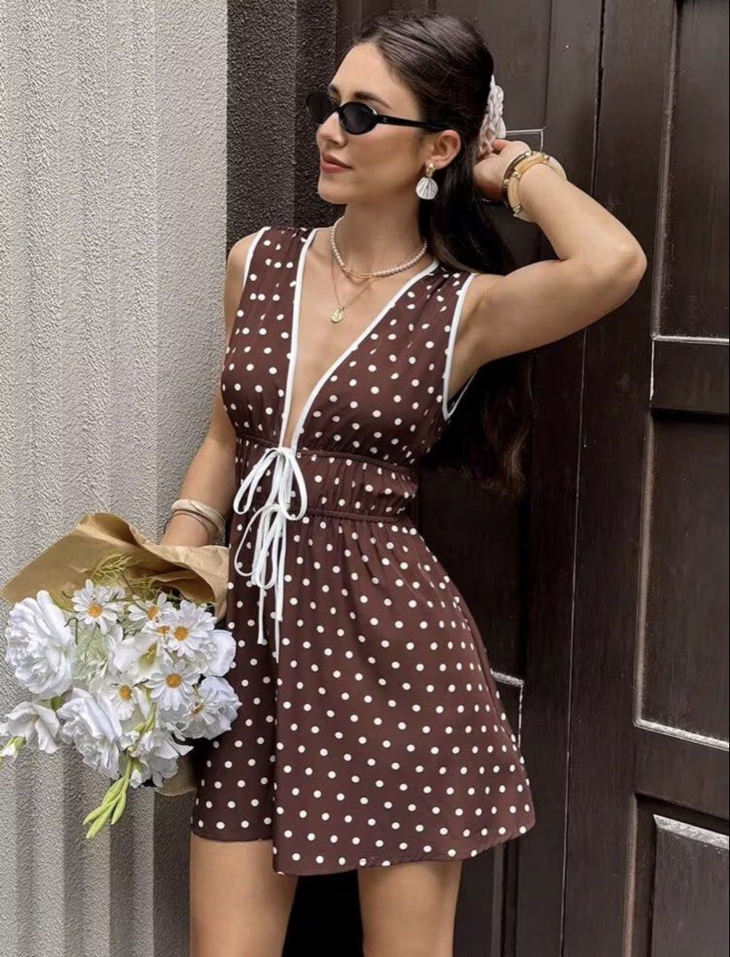 Polka Dot Tie-up Dress (Category: Dresses) located in Manila. Submitted by juliaxgamboa (Listing ID 1469845272, Image 2). Description: .