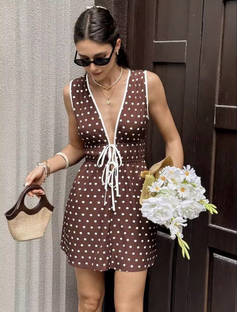 Polka Dot Tie-up Dress (Category: Dresses) located in Manila. Submitted by juliaxgamboa (Listing ID 1469845272, Image 1). Description: .
