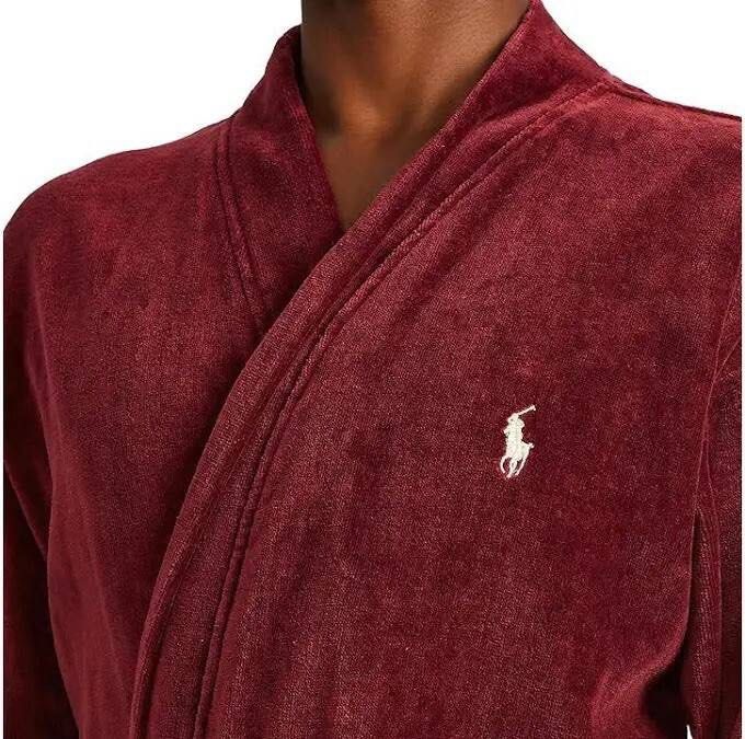 Polo Ralph Lauren Maroon Terry Bathrobe (Category: Luxury Apparel) located in Manila. Submitted by poloclubdept (Listing ID 1469893995, Image 2). Description: - Brand: Polo Ralph Lauren - Color: Deep maroon / Velvet - Material: Soft, cozy towel fabric - Design: Shawl collar, matching waist tie, and two deep front pockets - Details: Signature white embroidered pony logo on the chest - Condition: Includes original neck brand label - Perfect for dai