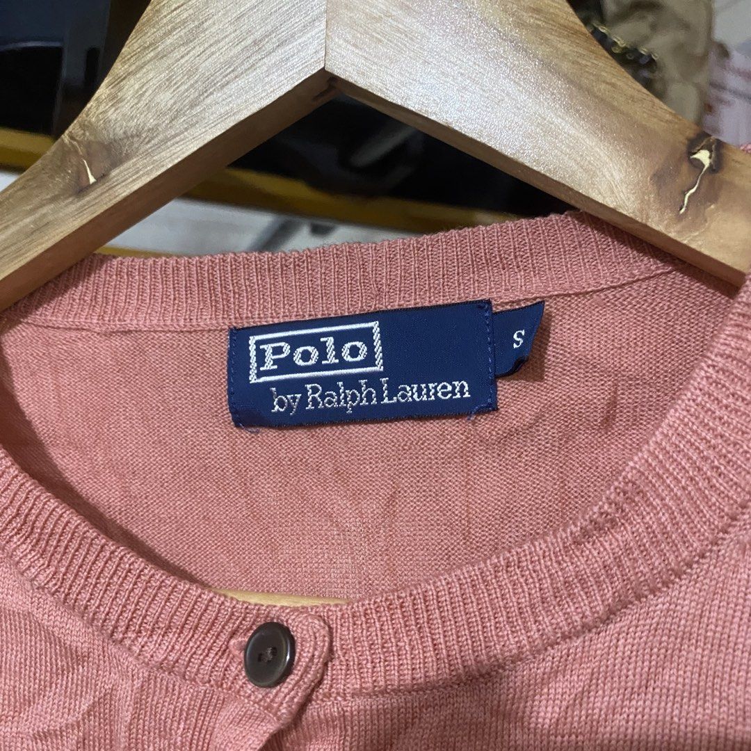 Polo Ralph Lauren Rose Pink Button-Up Cardigans (Category: Coats, Jackets and Outerwear) located in Manila. Submitted by 4114thrifts.ph (Listing ID 1469877553, Image 3). Description: Item Name: Polo Ralph Lauren Rose Pink Button-Up Cardigans (Details) • Size: Small on tag • Dimes: 20x23 • Color Rate: 9.3/10 • Issue/s: Light Stain (See Photo) Mine: 500 + Shipping Fee 📥 Dasmariñas City, Cavite, 4114📍.