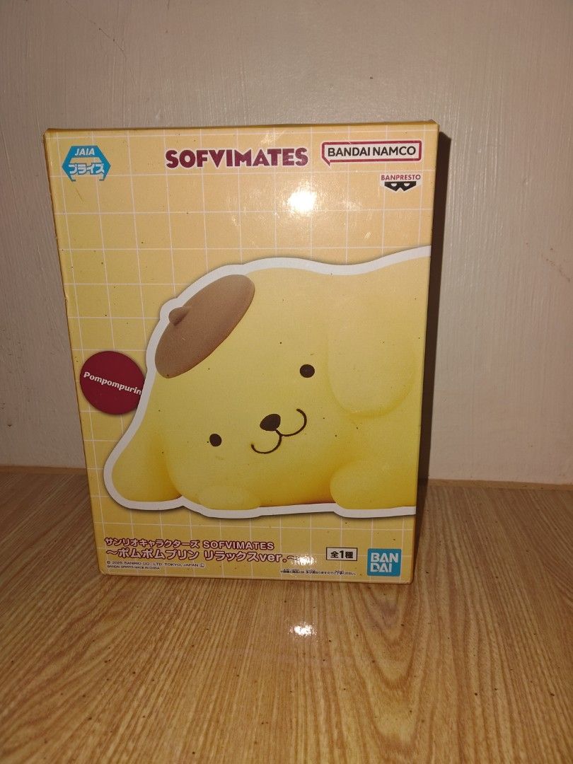 POMPOMPURIN FIGURINE SOFVIMATES BRAND NEW (Category: Designer & Blind Box Toys) located in Urdaneta. Submitted by declutter_optimism (Listing ID 1469806783, Image 1). Description: Brand New May tear sa gilid but I bought that for 955 sa shoppee.