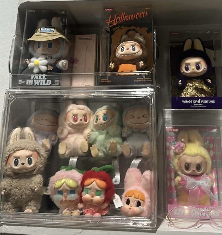 Pop Mart items (see details for prices) (Category: Designer & Blind Box Toys) located in Pasig City. Submitted by michyyy_mvm (Listing ID 1469806174, Image 1). Description: Quitting Sale! All in pristine and excellent condition. Still have box and cards. Space Molly figurine - 300 per piece Labubu (Wings of Fortune, Halloween, Fall in the Wild and Queen) - 1000 - never used or opened Labubu plush (Macaroon)- 400 If get all will include the acryli