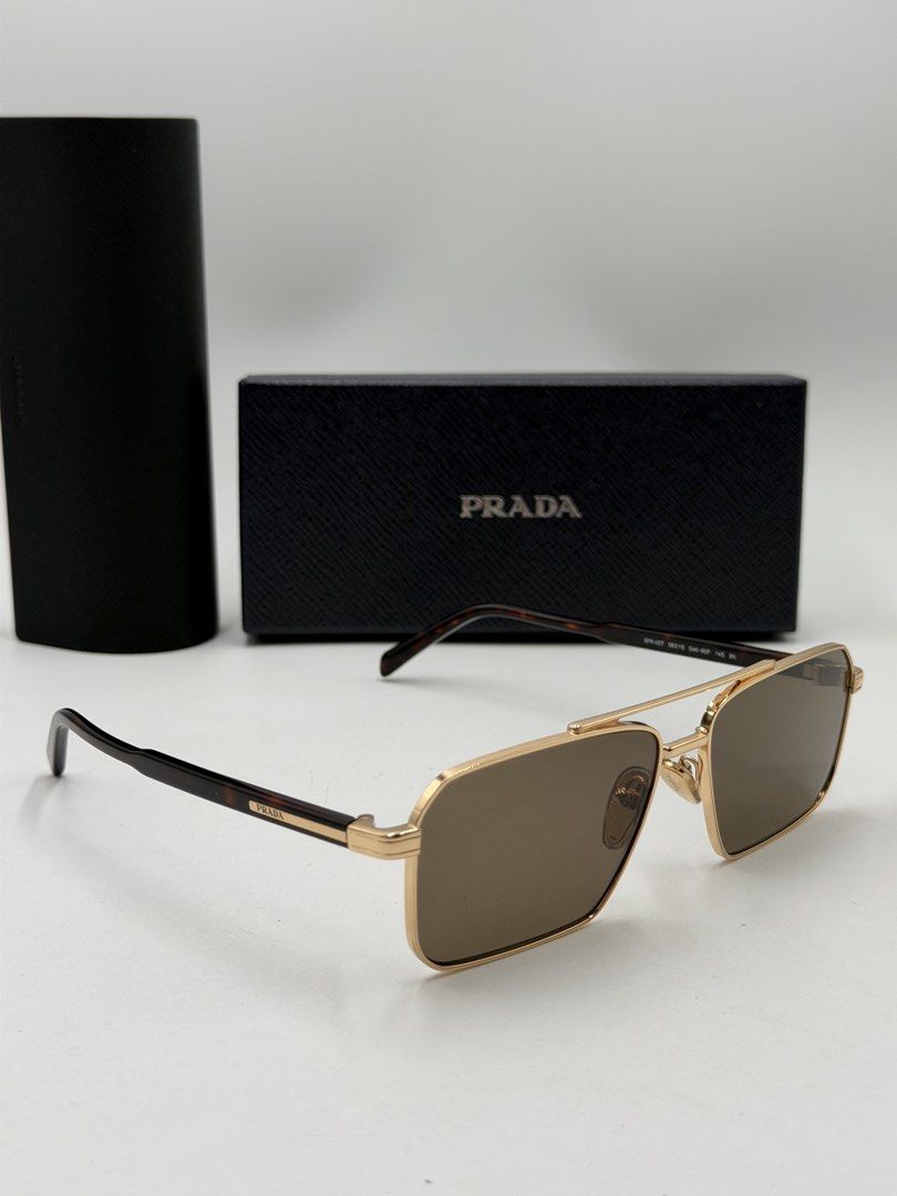 PR A57S, aviator metal sunglasses, (Category: Luxury Accessories) located in Lipa City. Submitted by _cmluxephilippines (Listing ID 1469937557, Image 1). Description: PR A57S, aviator metal sunglasses, handcrafted in Italy. Crafted from lightweight metal, finely engraved Prada logo..