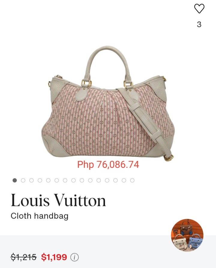 Preloved Louis Vuitton Cloth 2 WAY Bag M (Category: Shoulder Bags) located in Alicia. Submitted by celynahambotruecelyna39 (Listing ID 1469806517, Image 2). Description: in good condition.
