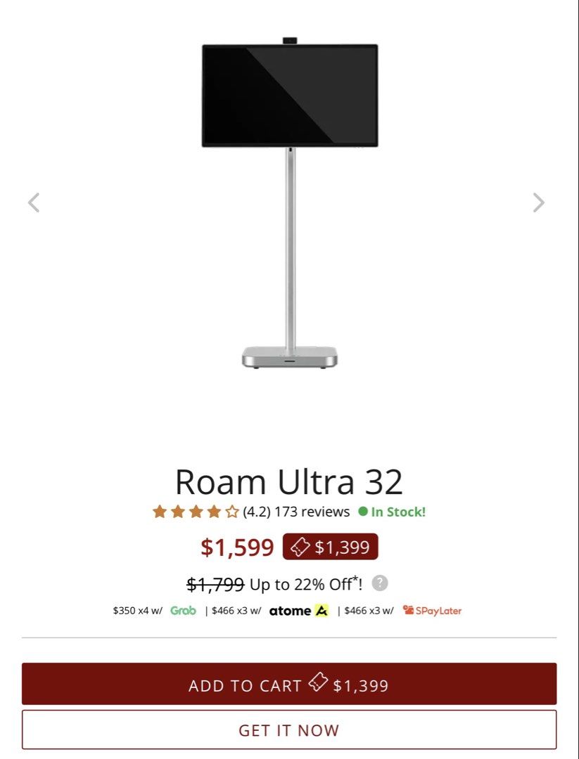 PRISM+ Roam Ultra 32 Smart Movable Touchscreen Display, Computers ...