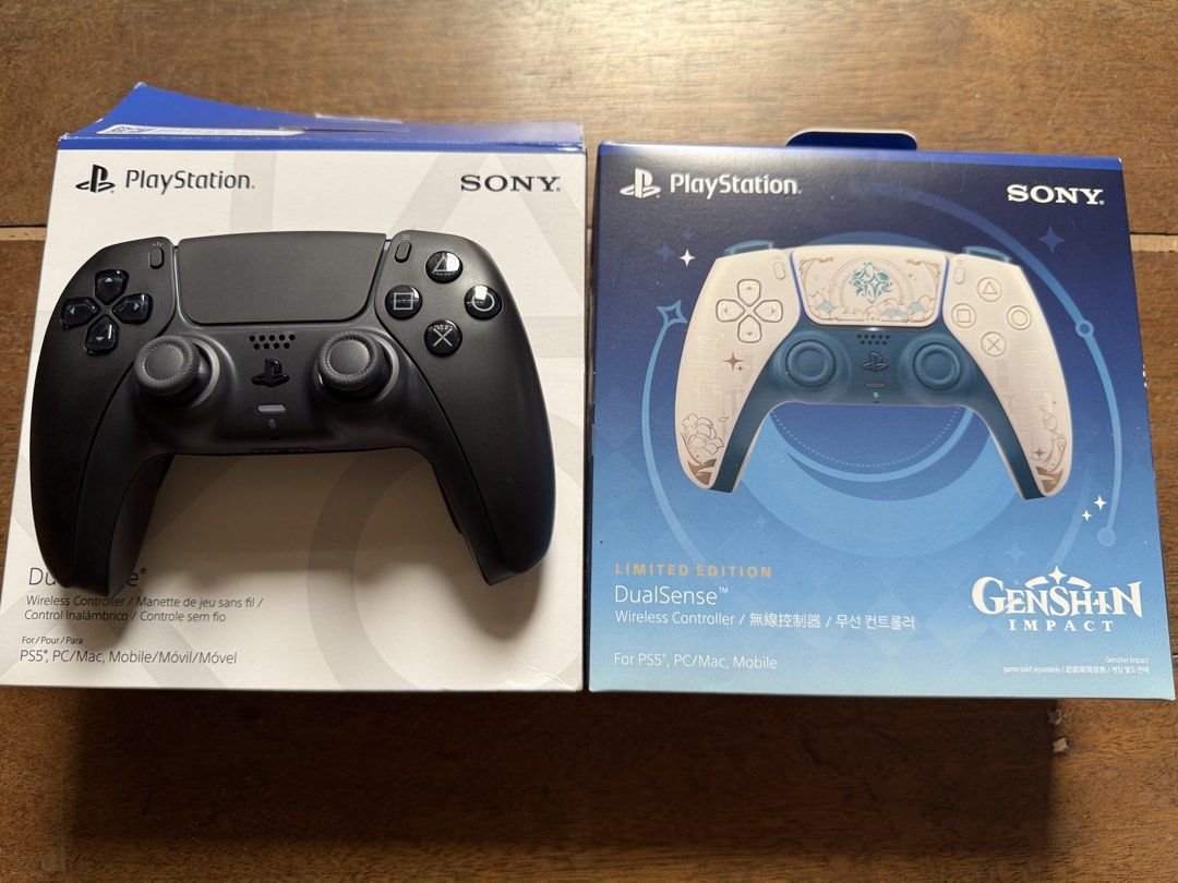 PS5 Dualsense Controllers (Category: Controllers) located in Manila. Submitted by gamengrind (Listing ID 1469779808, Image 1). Description: Ps5 Dualsense Controllers Midnight Black - 3200 Slightly used. No issue Genshin Impact Limited Ed - 5500 Sealed Open for trade to PS5, Nintendo Switch or NSW2 games. Pickup at San Andres Bukid Manila or Meetup at LRT Pedro gil, Rob place manila, PRC Makati Mcdo Shipping via lalamove or grab at buyer’s expense