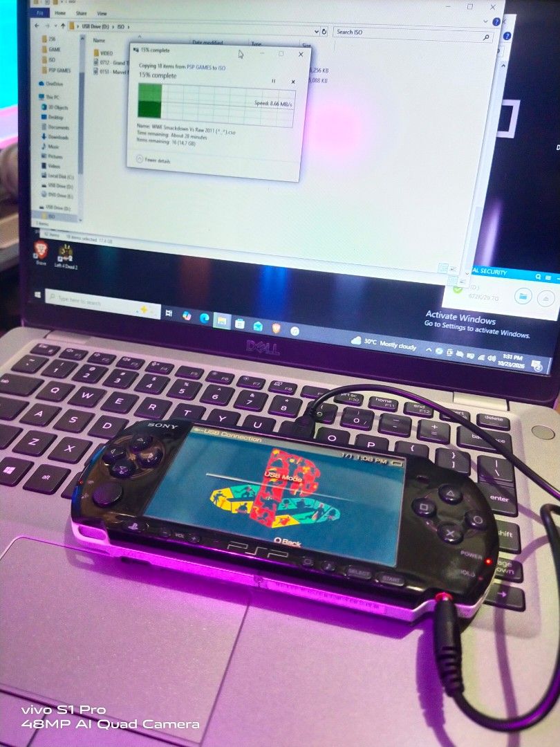 Psp 3000 slim 32gb (Category: PlayStation) located in Binan City. Submitted by jenkinabad (Listing ID 1469884374, Image 2). Description: 🎮 PSP 3000 slim black—₱4,499 32gb • 🔋 With Battery • 💼 With New Hard case • 🔌 With Charger • 💾 32GB Memory card -with Games and Themes free to req your fav. Games • Free Music mp3 • 💿6.61 Ark 4 Latest firmware version 🆓 2 Umd disc -Tekken with box and inlay (Umd Working 100%) 📖Options: 128 gb available 5