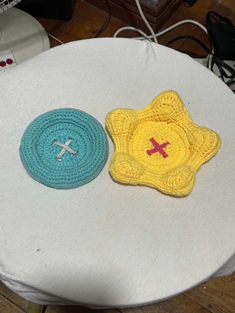 puffy star / button coaster crochet (Category: Handmade Craft) located in Dasmarinas. Submitted by hauntedhook (Listing ID 1469868233, Image 3). Description: these handmade coaster can be switched to any available color you want :) 📍 dasmarinas, cavite.