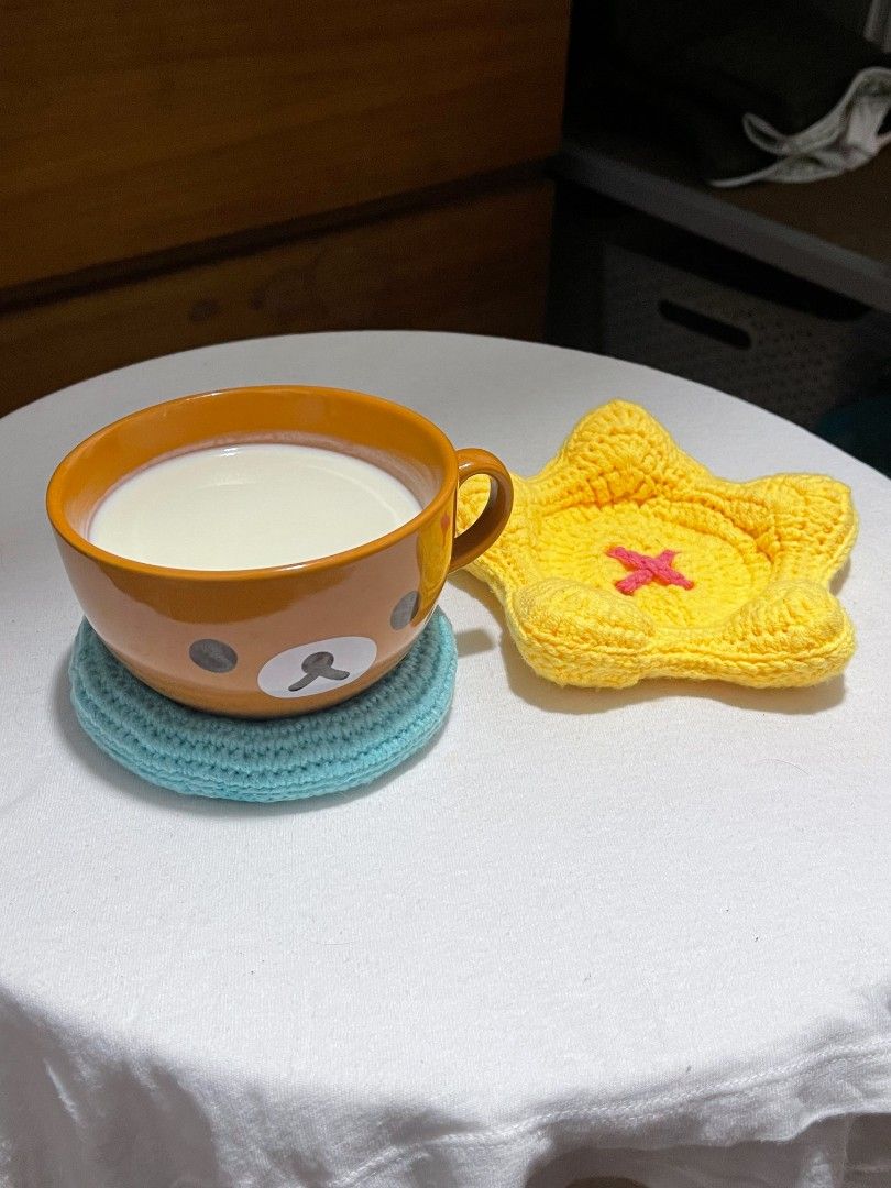 puffy star / button coaster crochet (Category: Handmade Craft) located in Dasmarinas. Submitted by hauntedhook (Listing ID 1469868233, Image 1). Description: these handmade coaster can be switched to any available color you want :) 📍 dasmarinas, cavite.
