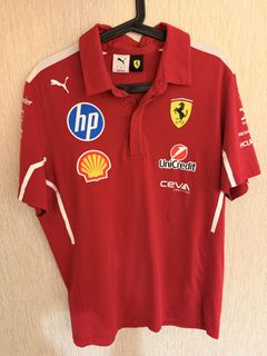 Puma Ferrari F1 Team Polo Shirt Red White, Men's Fashion, Tops & Sets ...