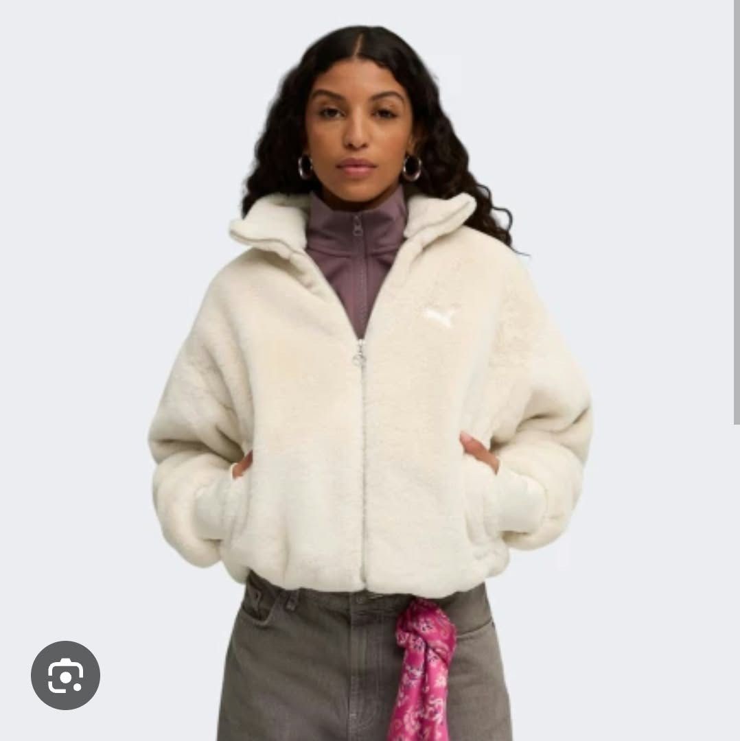 PUMA Soft Fleece Jacket Women (Category: Coats, Jackets and Outerwear) located in Manila. Submitted by kateedad (Listing ID 1469888246, Image 1). Description: - Brand: Puma - Style: Soft fleece zip-up jacket with high collar and side pockets - Color: Off-white - Size: UK 14 - Details: Embroidered Puma logo on the chest - Condition: Worn a few times, still in great shape - Features: Fluffy, warm, and super cozy for cold weather.