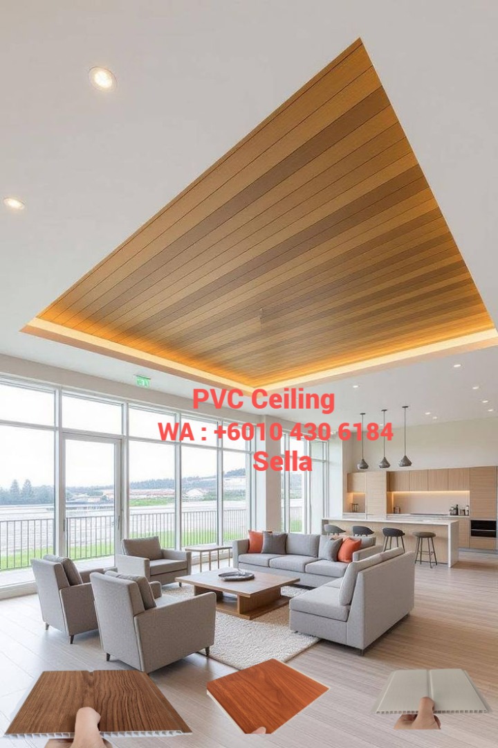 PVC Ceiling Panels Wood Grain Interior Design Material, Furniture ...