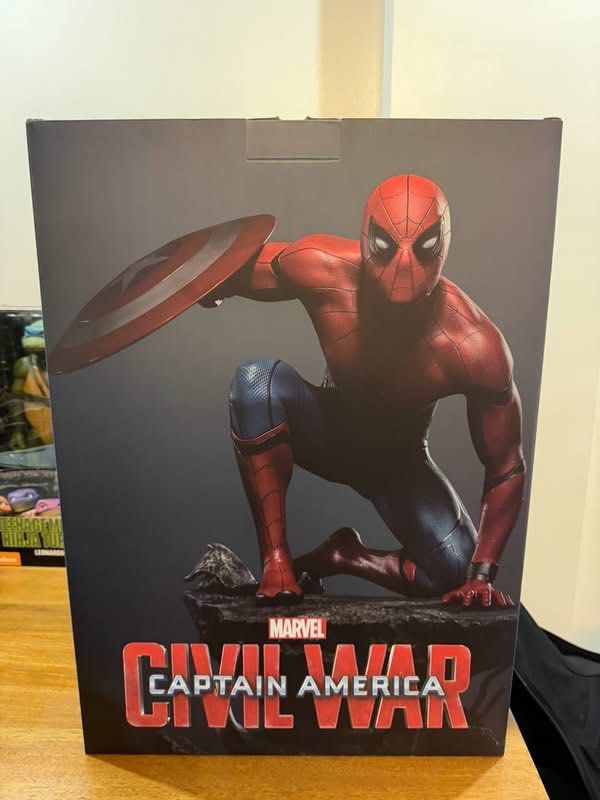 Queen Studios Spider-Man 1:4 Scale Civil War Statue (Category: Figurines & Statues) located in Paranaque City. Submitted by twirlyjay (Listing ID 1469773218, Image 2). Description: 🔥FOR SALE🔥 Item: Queen Studios Spider Man Deluxe Edition with Tom Holland Headsculpt Limited: 0121/1800 Condition: BIB complete accessories Issue: None Price: ₱34,995 📍Pasay/Parañaque 💰Gcash/BDO 🚀LBC/Lalamove ⚡️Cross-posted.