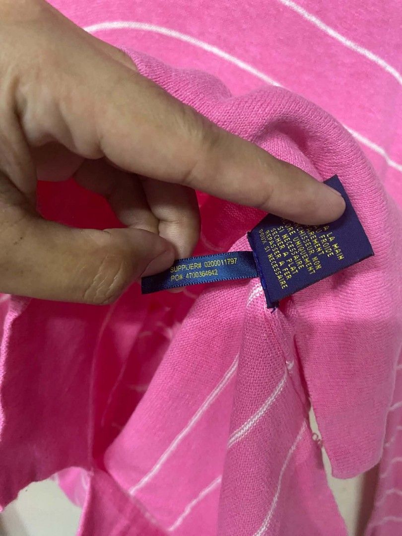 Ralph Lauren stripe v-neck long sleeves (Category: Longsleeves) located in Pasig City. Submitted by jstnisidor81288 (Listing ID 1469894282, Image 3). Description: Xs on tag 15.5x24/26.