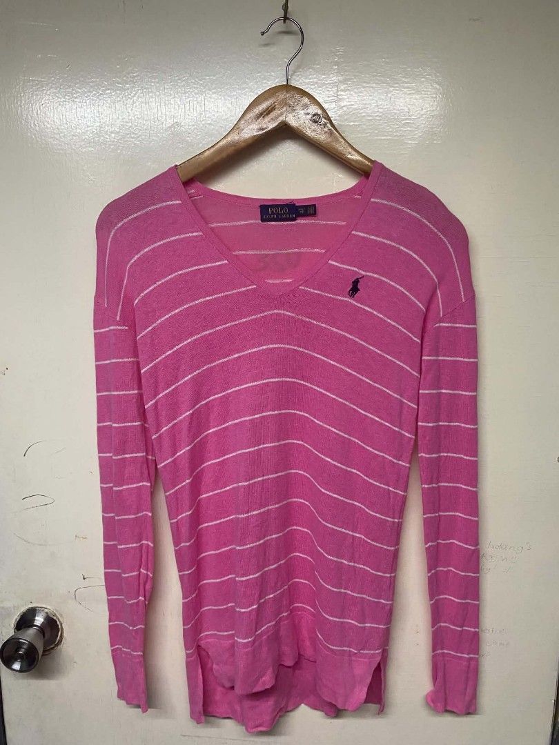 Ralph Lauren stripe v-neck long sleeves (Category: Longsleeves) located in Pasig City. Submitted by jstnisidor81288 (Listing ID 1469894282, Image 1). Description: Xs on tag 15.5x24/26.