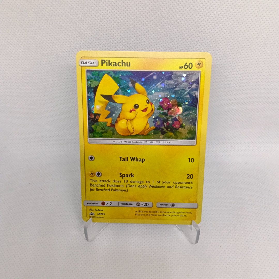 Rare!* 2017 Black Star Holo Pikachu SM86 Shining Legends Collection ...