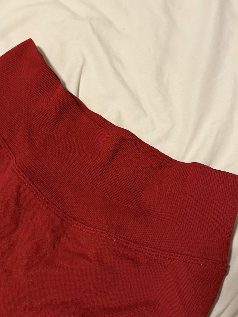 RED SCRUNCH GYM SHORTS (Category: Shorts) located in Manila. Submitted by rellasoli (Listing ID 1469867473, Image 2). Description: Red Scrunch Butt Biker Shorts ❤️ * Vibrant red, high-waisted biker shorts * Scrunch butt detail for a flattering fit * Stretchy, ribbed fabric with a wide waistband * Perfect for gym, Pilates, or casual wear * Condition: Preloved Disclaimer: * Please manage expectations as this is a preloved item. * Minor signs of wea