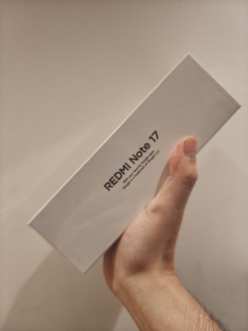 REDMI NOTE 17 (Category: Xiaomi) located in Manila. Submitted by sean_paul (Listing ID 1469905968, Image 2). Description: Brand new Sealed Redmi Note 17 Pick up or Meet up NCR Area Design & Display - Display: 6.99-inch FHD+ AMOLED, 2396 × 1080 pixels, 120Hz refresh rate - Brightness: 700 nits (typical), 1200 nits (HBM), 1800 nits (peak) - Build: Glass front, plastic back, plastic frame - Durability: IP65 dust & water resistance - Dimensions: 169.