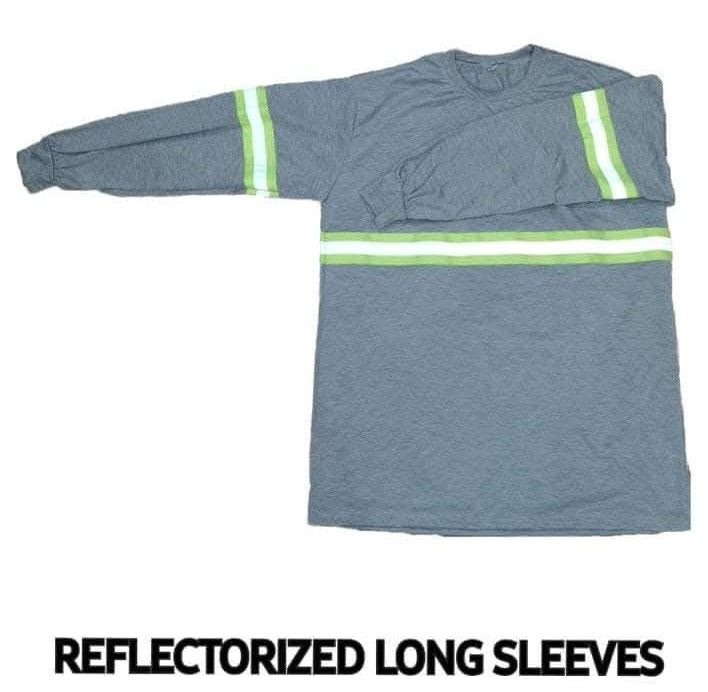 Reflectorized Long Sleeves Safety Work Shirt Multiple Colors (Category: Coats, Jackets and Outerwear) located in Manila. Submitted by njgingo09238373 (Listing ID 1469778327, Image 3). Description: - High-visibility reflectorized stripes on chest and sleeves for safety in low-light environments - Comfortable crew neck design suitable for all-day wear - Durable fabric that handles daily use and washes easily - Ideal for construction, night cycling,