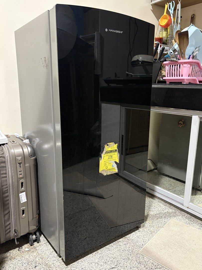 Refrigerator Hanabishi (Category: Refrigerators and Freezers) located in Quezon City. Submitted by bryan_abalos123 (Listing ID 1469896339, Image 1). Description: For Sale: Php 5500 (negotiable) Good working condition Hanabishi Single Door Refrigerator Crystal Series * 6.0 cubic feet * Direct cool (Defrost) * Top mounted fridge * Mechanical temperature control * Adjustable footing * Separate freezer compartment * Thermal fuse protected * Wattage: 