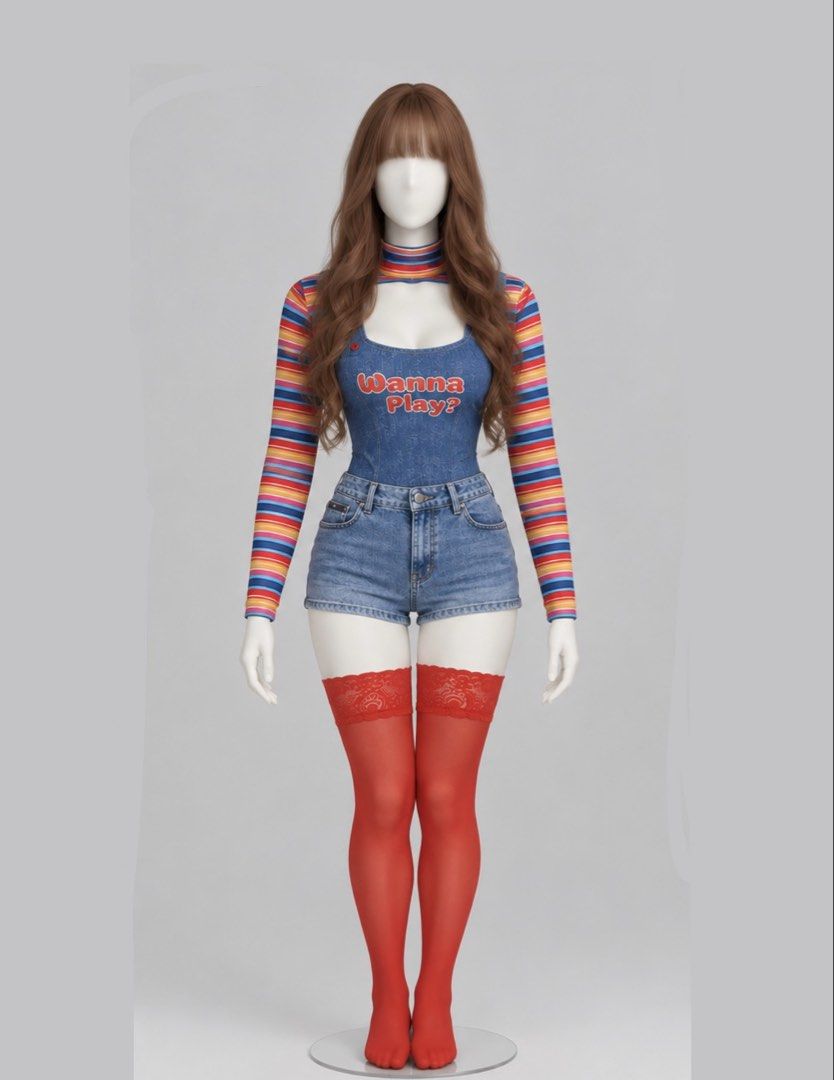 RENT: Chucky Costume (Category: Jumpsuits) located in Manila. Submitted by alexandrasaintmleux (Listing ID 1469930414, Image 1). Description: FOR RENT ONLY!! - Inclusions: bodysuit, long sleeve, wig, and red stockings - shorts not included NOT AVAILABLE: October 28, 30.