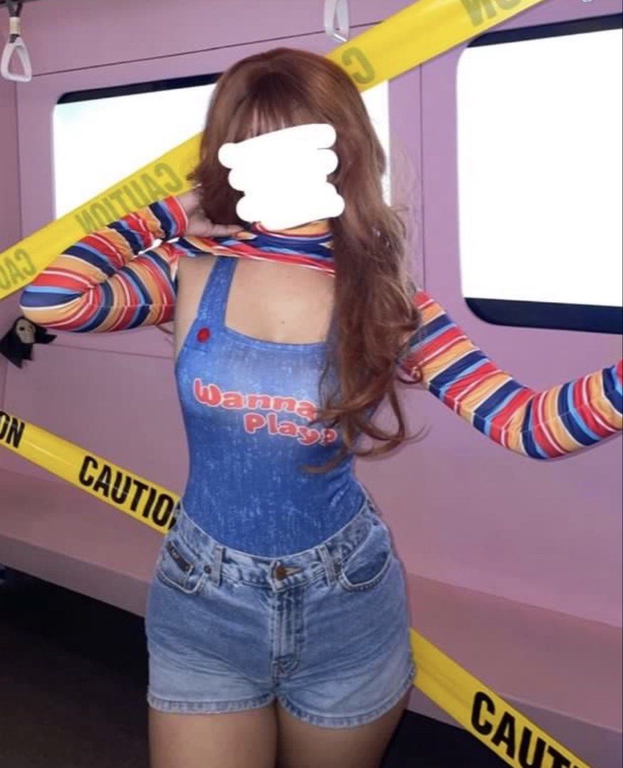 RENT: Chucky Costume (Category: Jumpsuits) located in Manila. Submitted by alexandrasaintmleux (Listing ID 1469930414, Image 2). Description: FOR RENT ONLY!! - Inclusions: bodysuit, long sleeve, wig, and red stockings - shorts not included NOT AVAILABLE: October 28, 30.