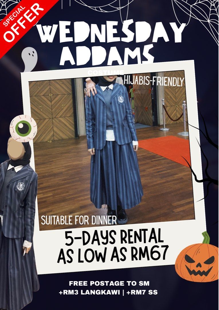 [RENT] WEDNESDAY ADDAMS COSTUME/MOVIE CHARACTERS COSPLAY- ANNUAL DINNER ...