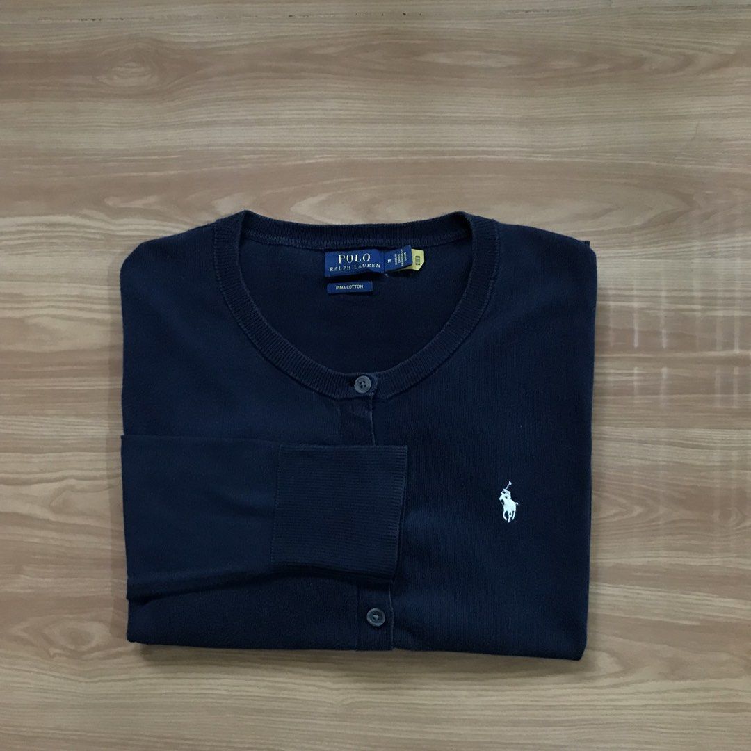 RL Navy Blue Cardigan (Category: Tshirts & Polo Shirts ) located in Cebu City. Submitted by whytruekoy (Listing ID 1469801662, Image 1). Description: RL Navy Blue Cardigan White pony Authentic Scannable QR Size Medium W / 19 L / 25 Excellent.